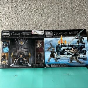 Game Of Thrones Lot of 2 Mega Construx Sets Iron Throne/Battle Beyond Wall NIB